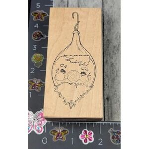 Stampa Rosa Christmas Santa Ornament G6761 2002 Rubber Stamp Wood #K87